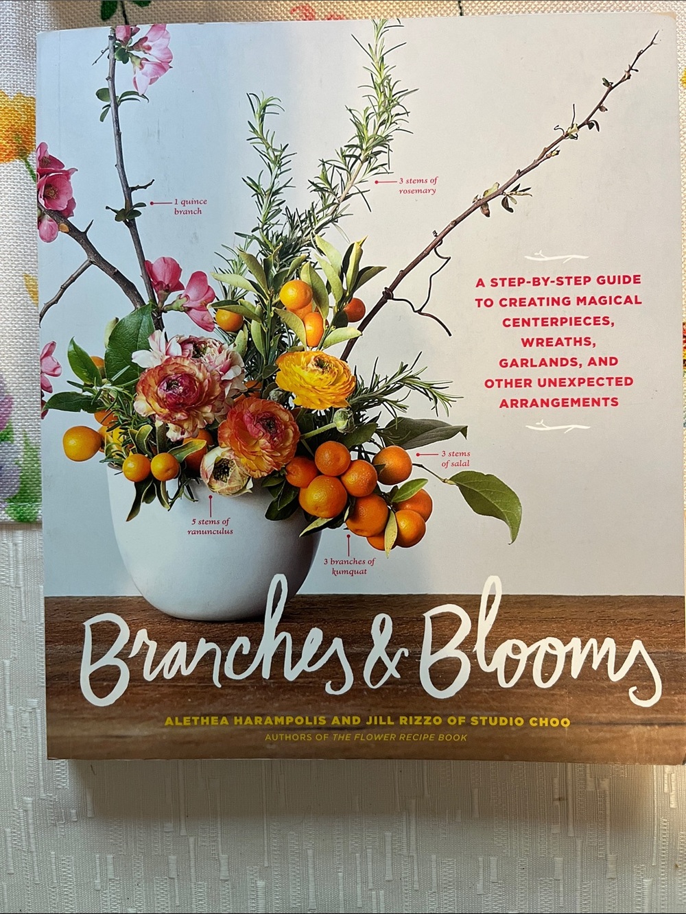 Branches & Blooms Floral Design Book - White Cover with Orange Accents